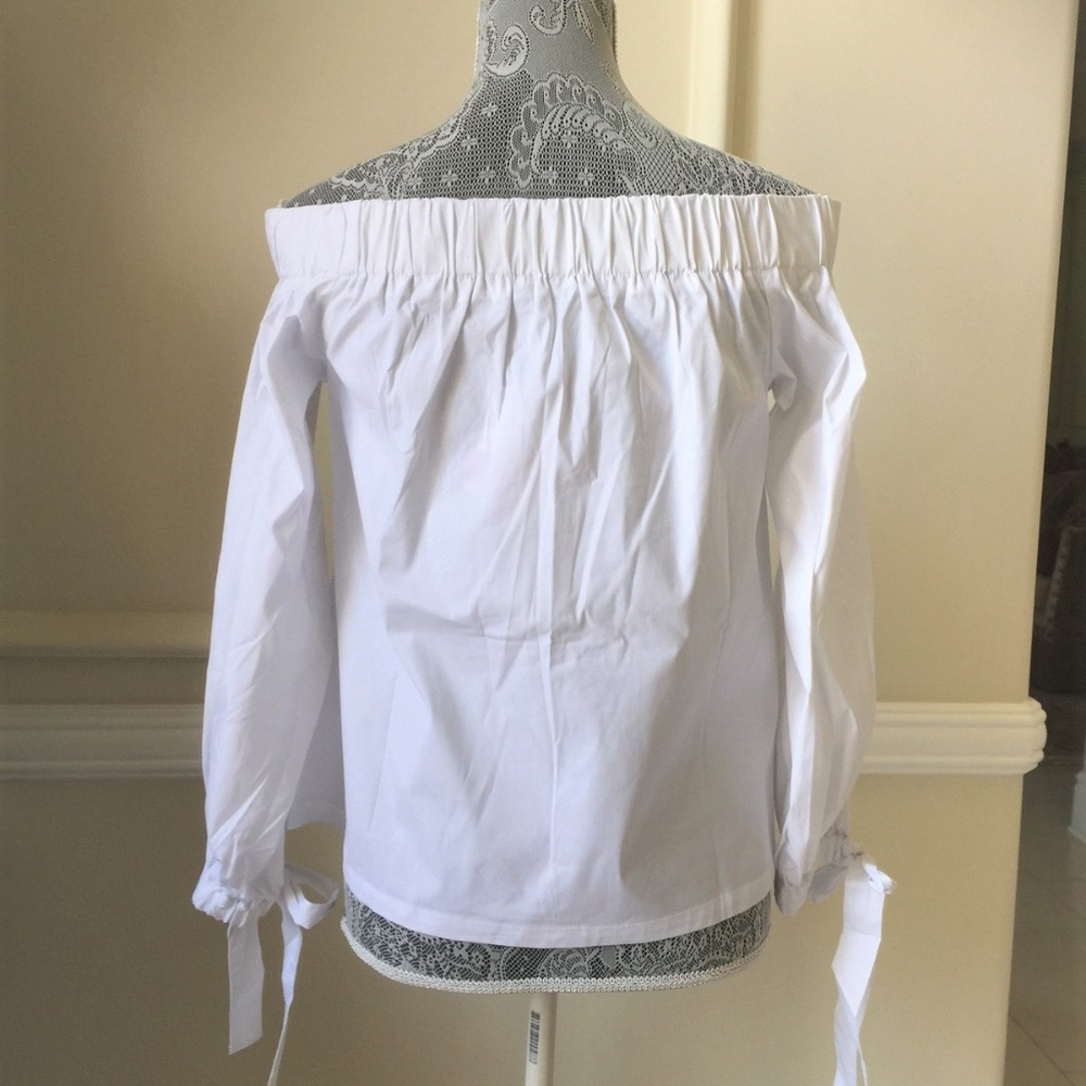 NWT $149 7 For All Mankind Off-Shoulder Tie Top - Picture 5 of 8